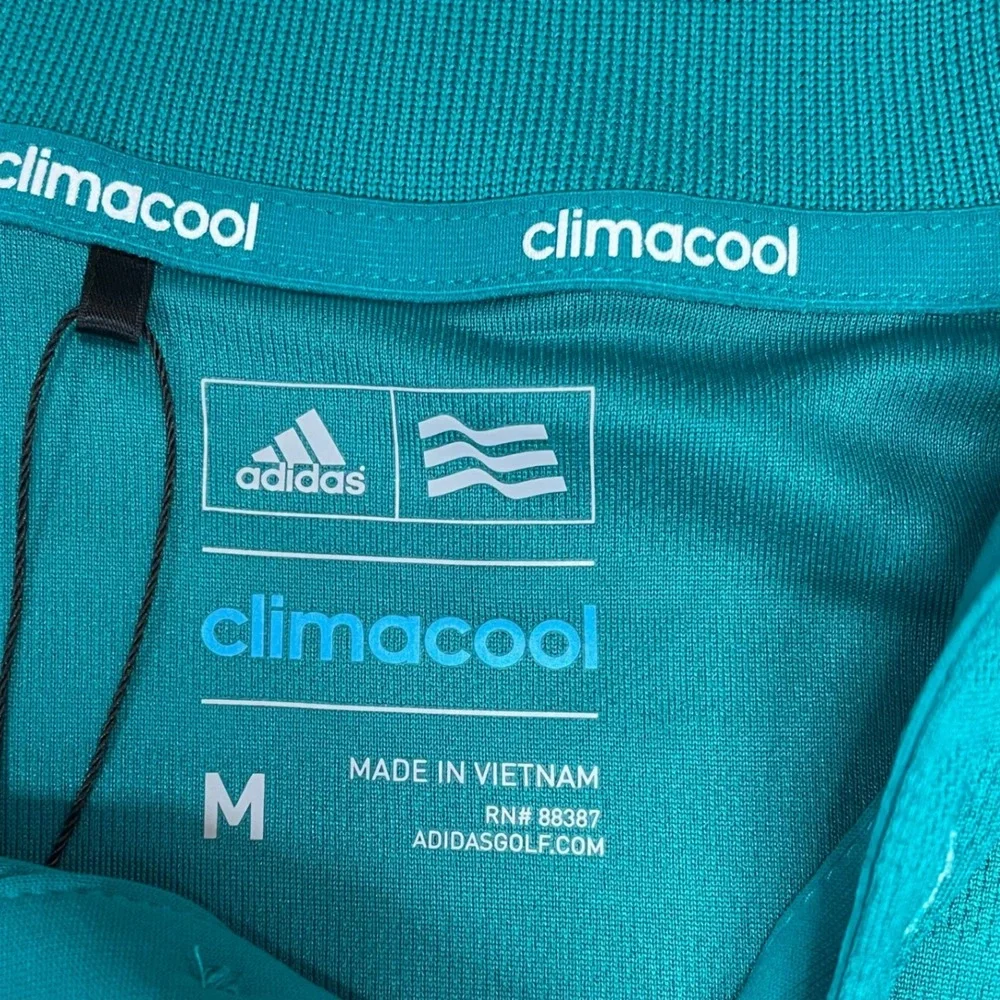 BRAND NEW Adidas Golf Mens Climacool Club Tipped Polo Shirt Teal Green M NWT